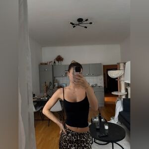 Stradivarius Black Strappy Top, Size M